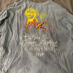 PRPS washed blue oversized tee shirt